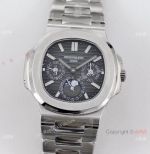 Swiss Grade Clone Patek Philippe Nautilus Perpetual Calendar TWF Cal.240 Watch Rhodium Grey